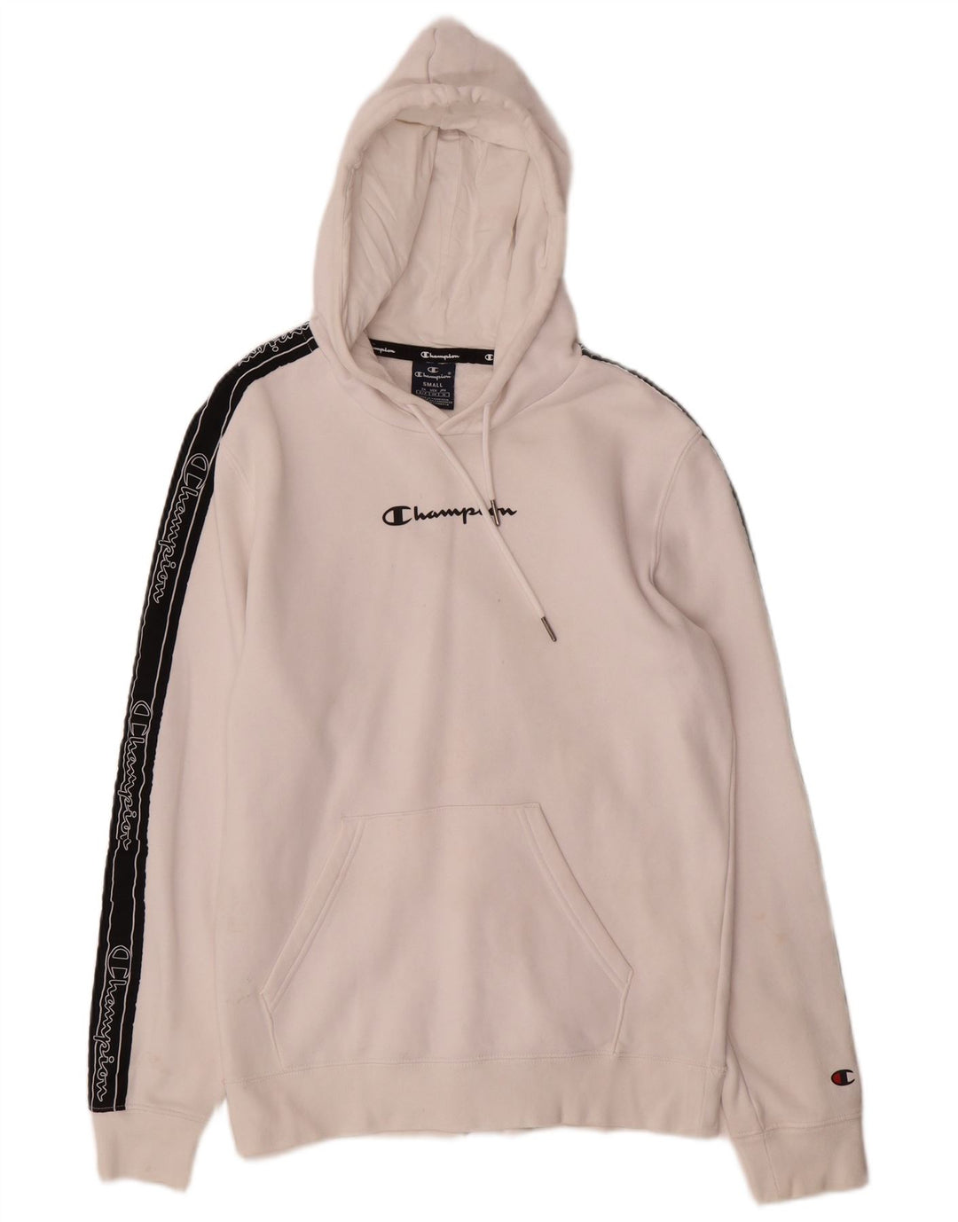 CHAMPION Herren-Kapuzenpullover mit Grafik, Größe S, Weiß, Farbblock