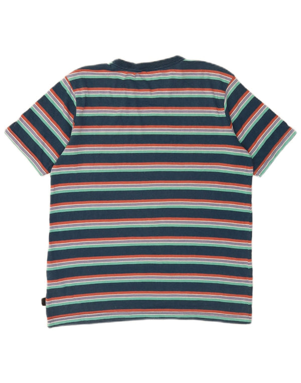 Quiksilver Girls T-Shirt Top 13-14 Years Large Navy Blue Striped