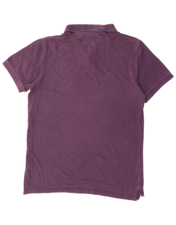 Tommy Hilfiger Herren-Poloshirt mit schmaler Passform, groß, aus violetter Baumwolle
