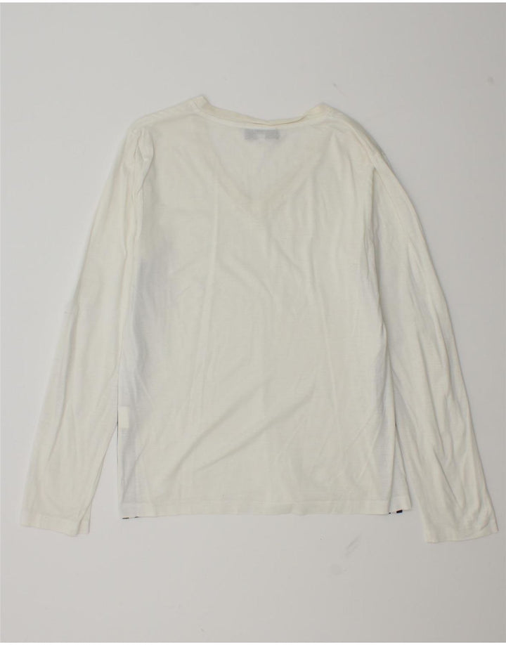 Richmond Herren-Top, langärmelig, klein, aus weißer Baumwolle