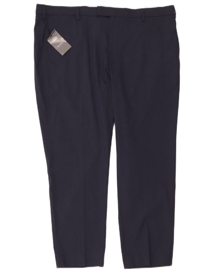 Marks & Spencer Herren Chinohose W42 L29 Marineblau Polyester