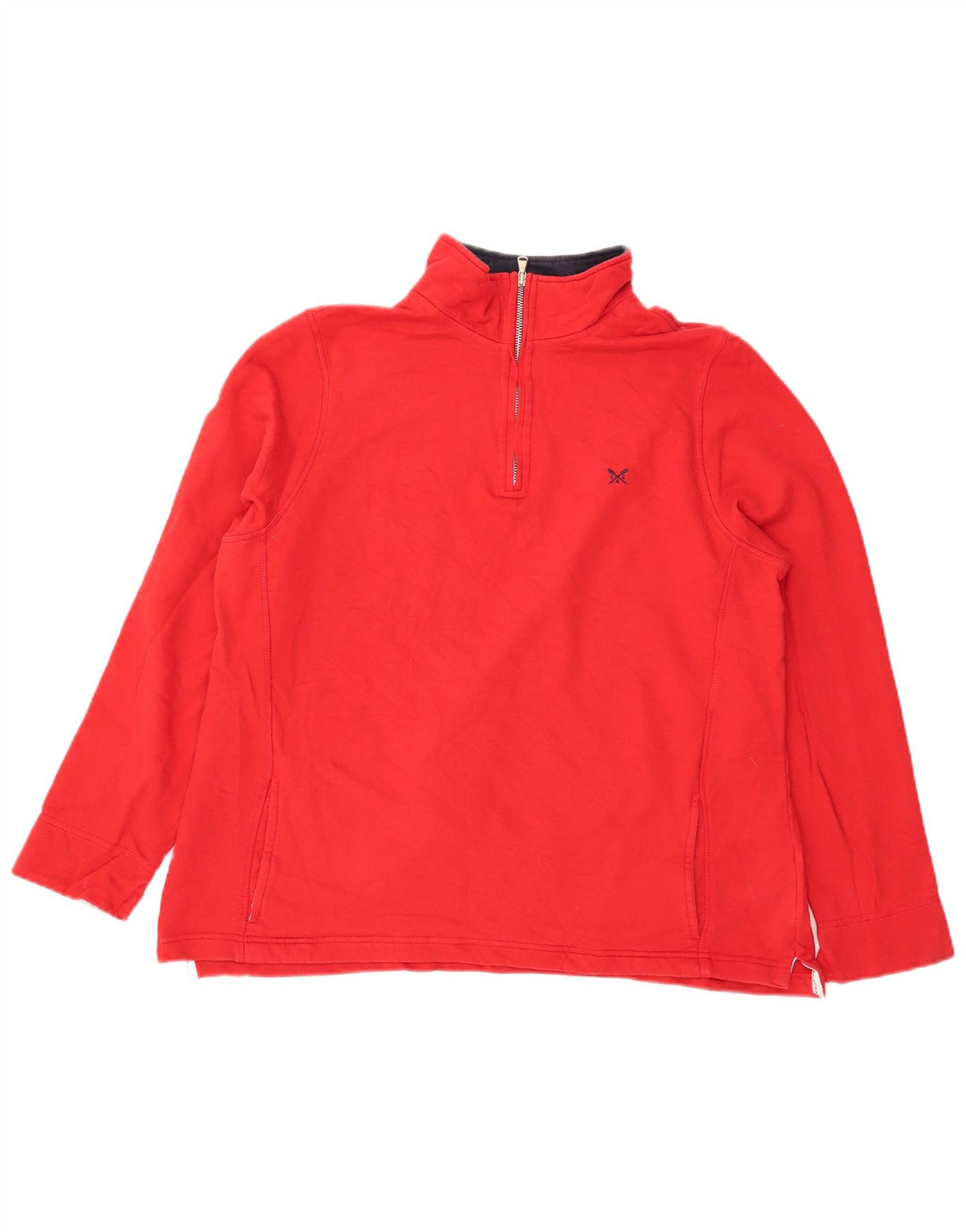 CREW CLOTHING Übergroßer Damen-Sweatshirtpullover mit Reißverschluss am Hals, UK 18, XL, Rot