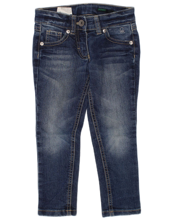 Benetton Mädchen-Röhrenjeans, 3–4 Jahre, 2XS, W20, blaue Baumwolle