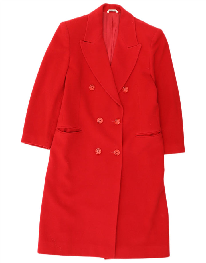 Marzotto Damen Zweireihiger Mantel UK 12 Mittelrote Wolle