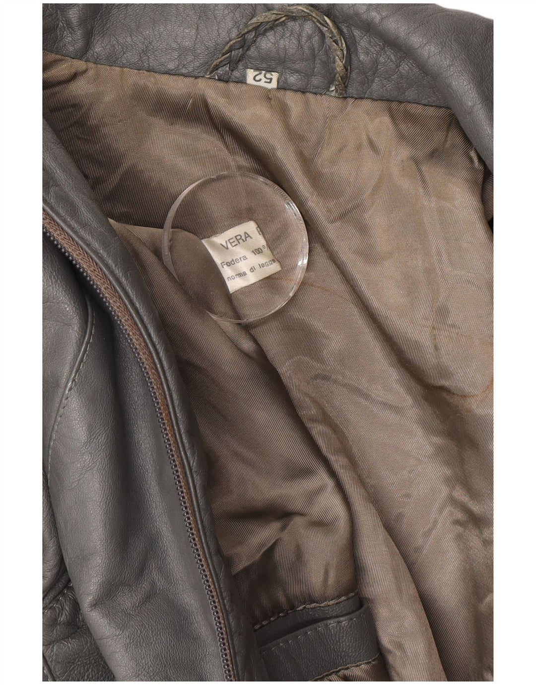 Vintage Herren Lederjacke IT 52 XL Graues Leder