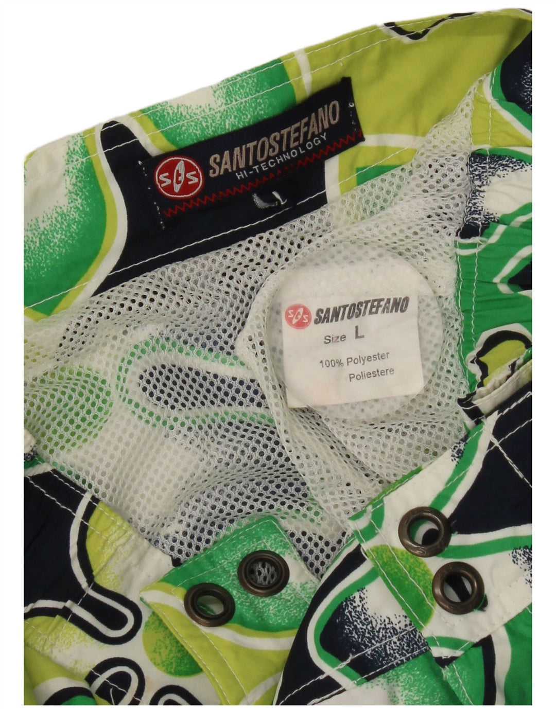 Santo Stefano Herren-Badeshorts, groß, grün, geblümt, Polyester