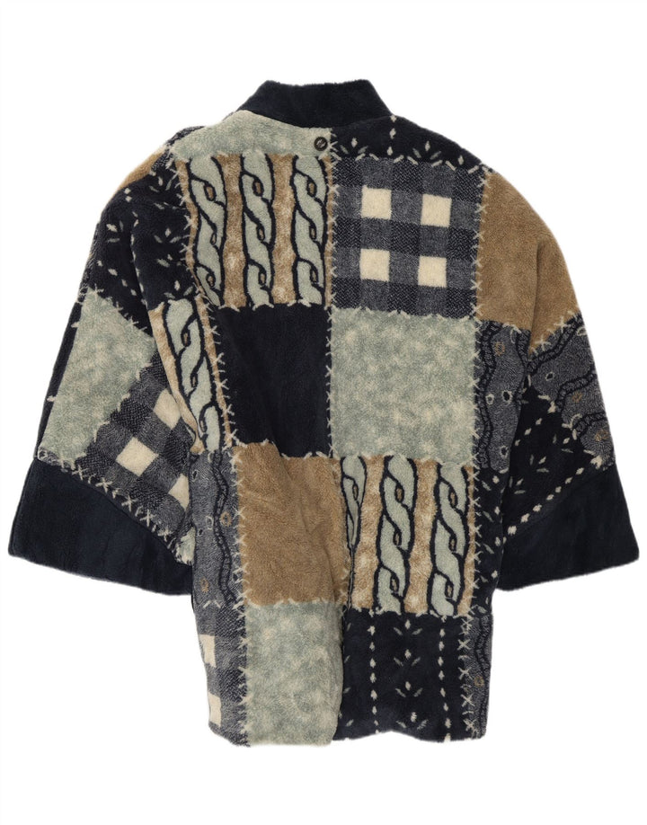 Verde Piu Damen Poncho-Fleecejacke UK 12 Medium Mehrfarbig Patchwork