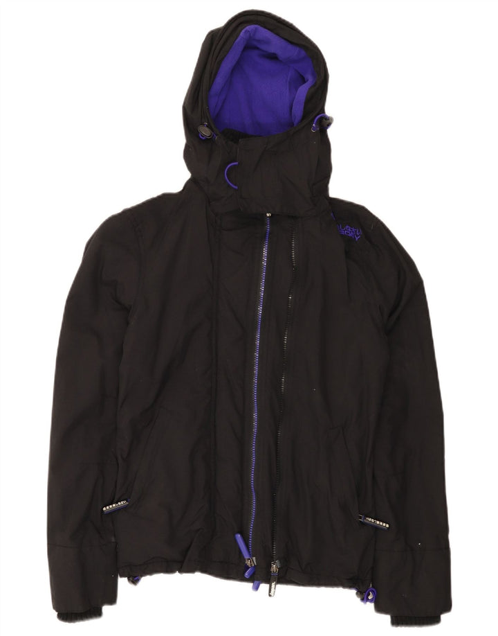 Superdry Damen The Windcheater Graphic Windjacke UK 2 2XS Schwarz