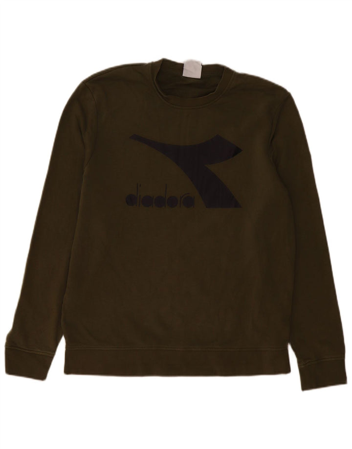 Diadora Herren-Sweatshirt mit Grafik, Größe S, Khaki, Baumwolle
