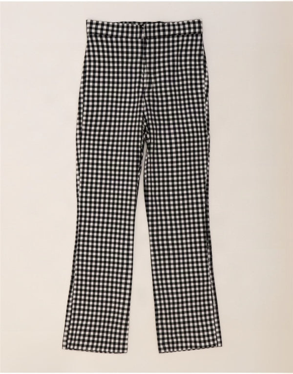 Zara Damen Bootcut Freizeithose Large W30 L27 Black Gingham