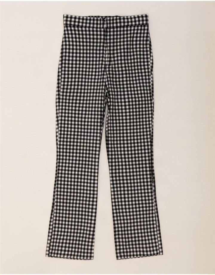Zara Damen Bootcut Freizeithose Large W30 L27 Black Gingham