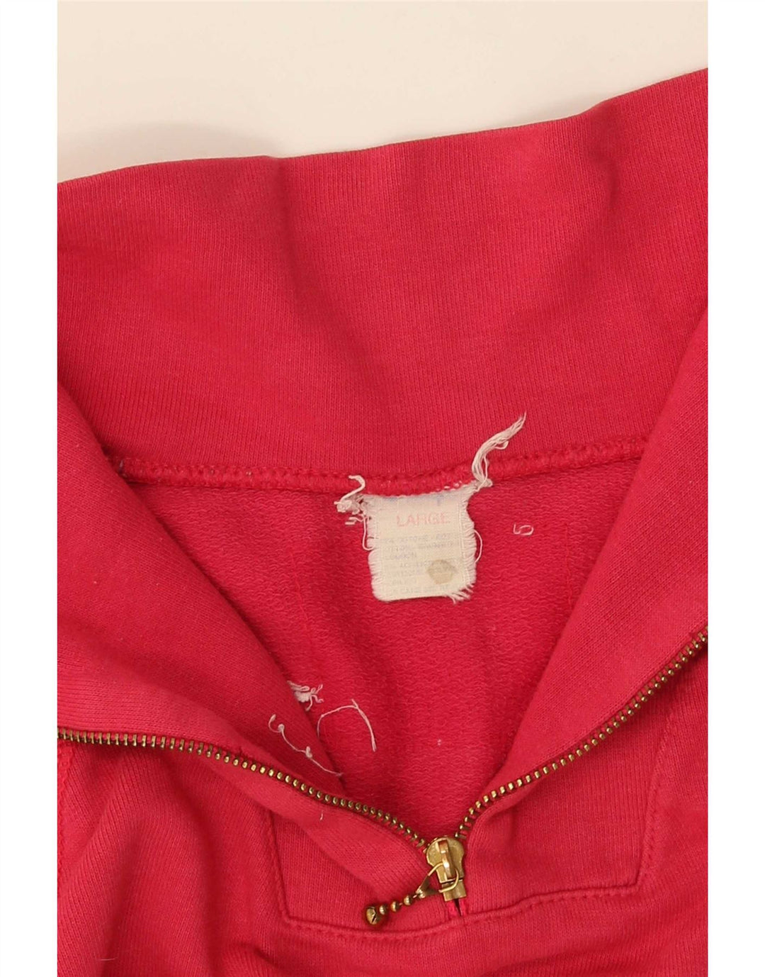 Champion Herren-Sweatshirt mit Reißverschluss am Hals, Größe L, Rot