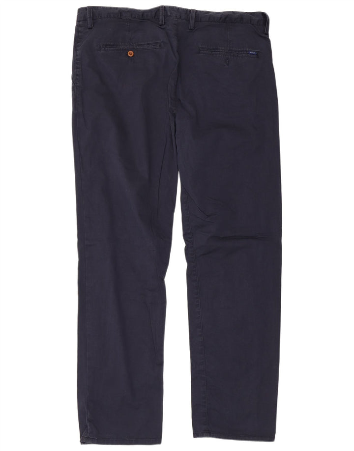 GANT Gerade Chinohose für Herren, Breite 40, Länge 34, Marineblau, Baumwolle