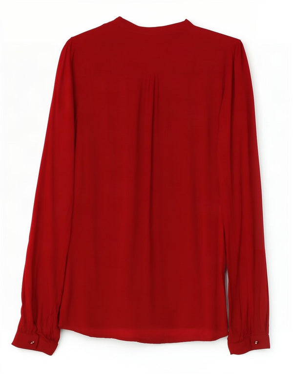 Zara Damen Militär-Hemdbluse, Gr. 10, klein, Burgunderrot