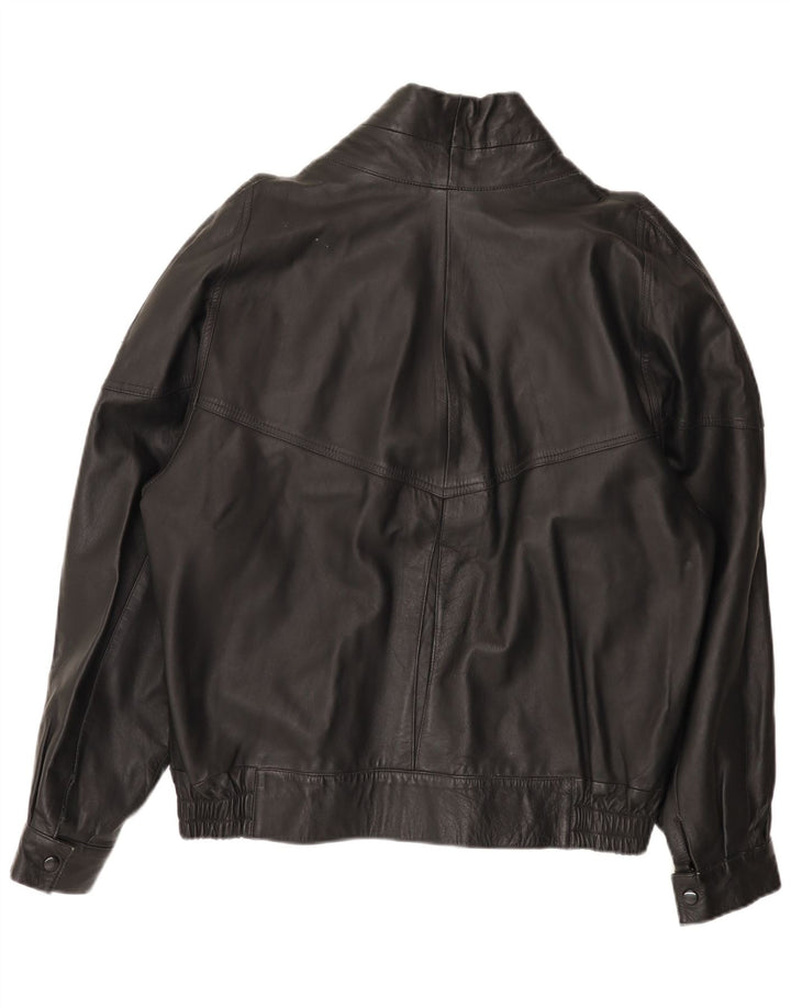 Vintage Herren Loose Fit Lederjacke UK 36 Kleines schwarzes Leder