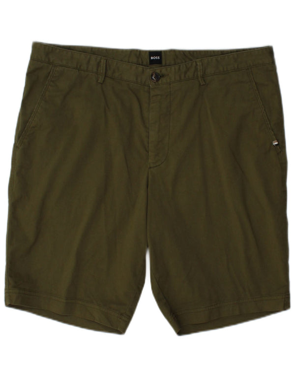 HUGO BOSS Herren Chinoshorts IT 52 XL W36 Khaki Baumwolle