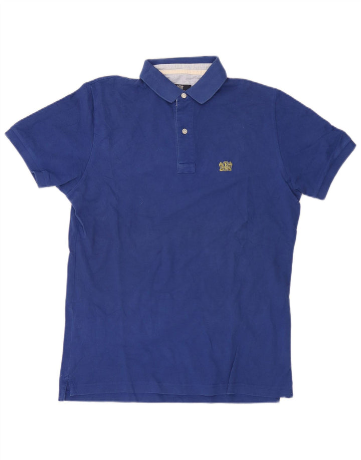 Boggi Herren-Poloshirt aus mittelblauer Baumwolle