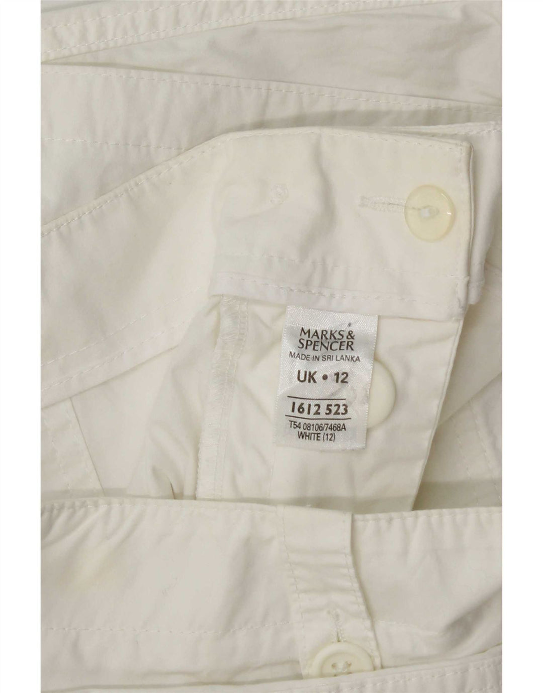 Marks & Spencer Damen Cargoshorts UK 12 Medium W32 Weiße Baumwolle