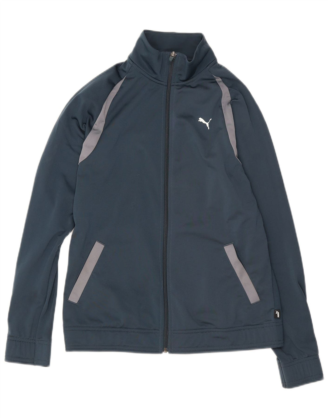 Puma Damen-Trainingsanzug-Top-Jacke, UK 10, Größe S, blau, Colourblock-Polyester