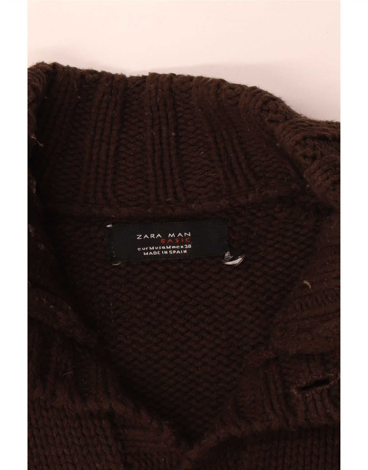 Zara Herren Strickjacke Mittelbraun
