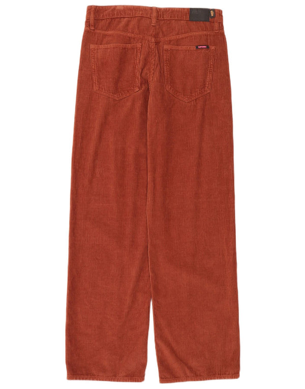 Superdry Damen Cordhose mit hoher Taille und weitem Bein, W28 L32, braune Baumwolle