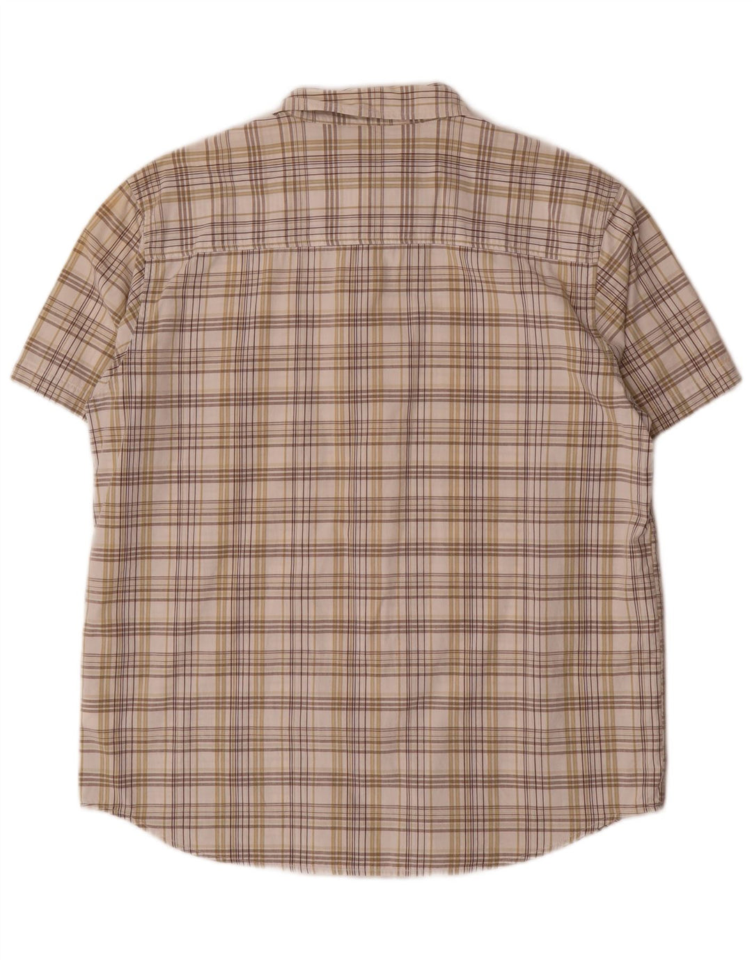 Wrangler Herren-Kurzarmhemd, groß, beige, kariert, Baumwolle