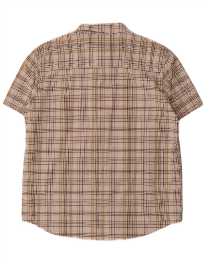 Wrangler Herren-Kurzarmhemd, groß, beige, kariert, Baumwolle