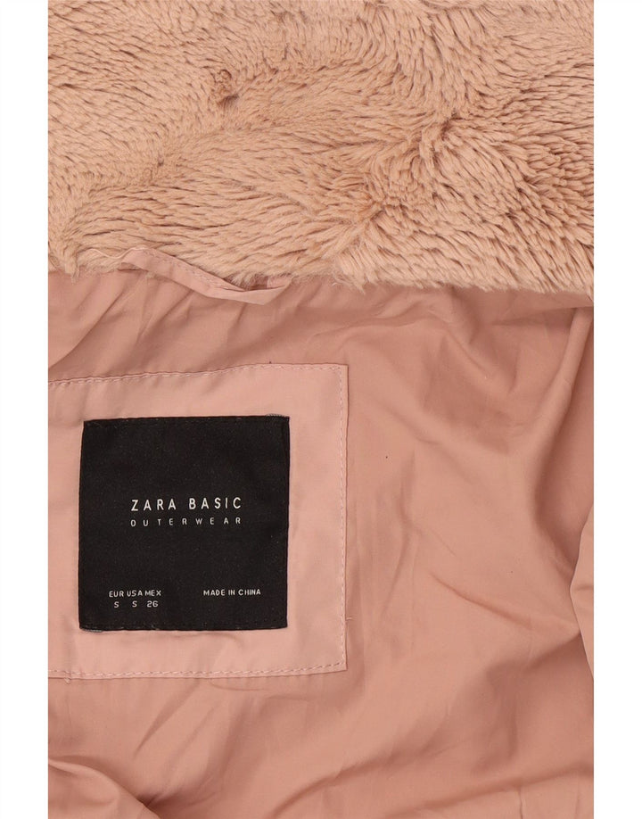 Zara Damen Crop Wattierte Jacke UK 10 Small Pink