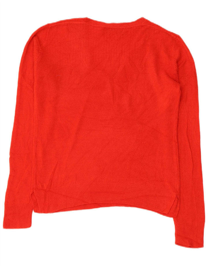 Marks & SPENCER Damen-Pullover mit V-Ausschnitt, Gr. 10, Größe S, rot, Acryl