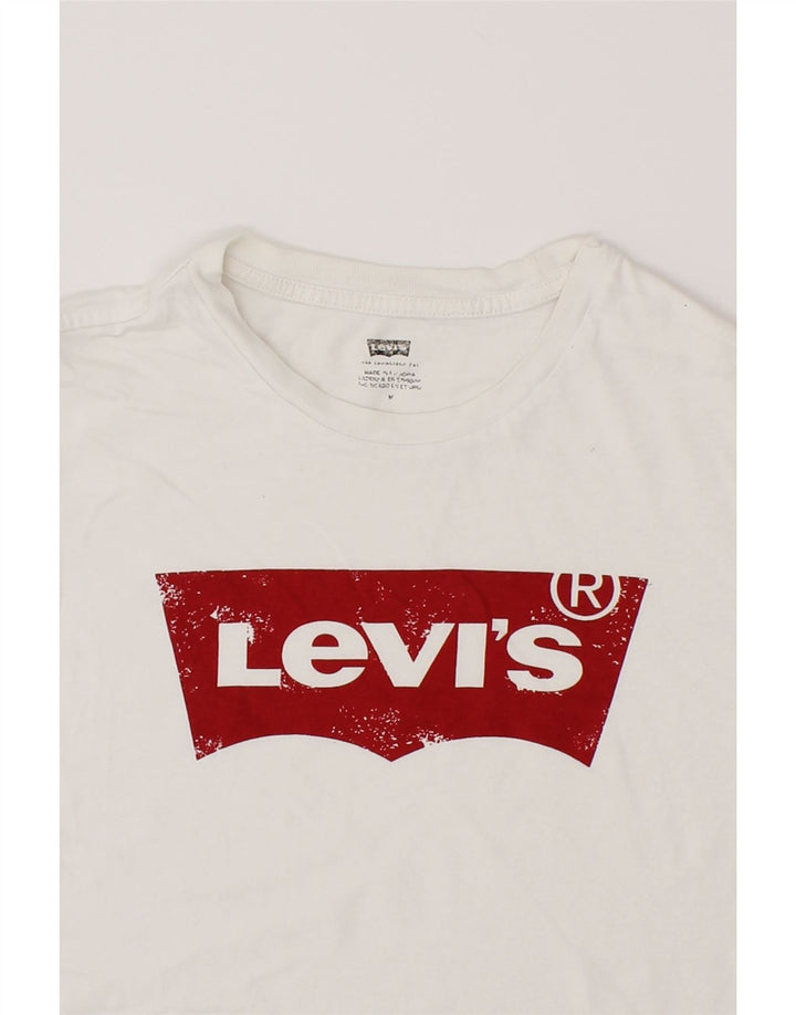 LEVI'S Mens Graphic T-Shirt Top Medium White Cotton Vintage Levi's and Second-Hand Levi's from Messina Hembry 