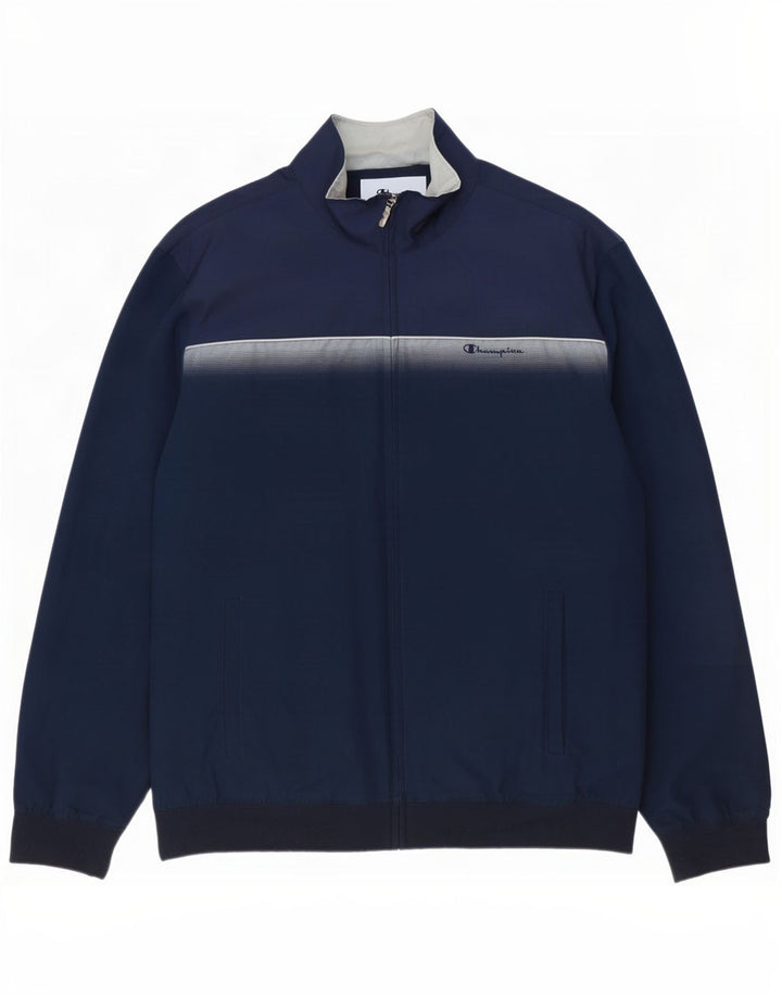 Champion Herren-Trainingsanzugoberteil, 2XL, Marineblau, Farbblock-Polyester