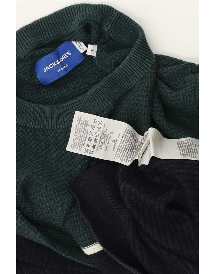 Jack & Jones Herren-Pullover mit Rundhalsausschnitt, Größe S, Marineblau, Farbblock