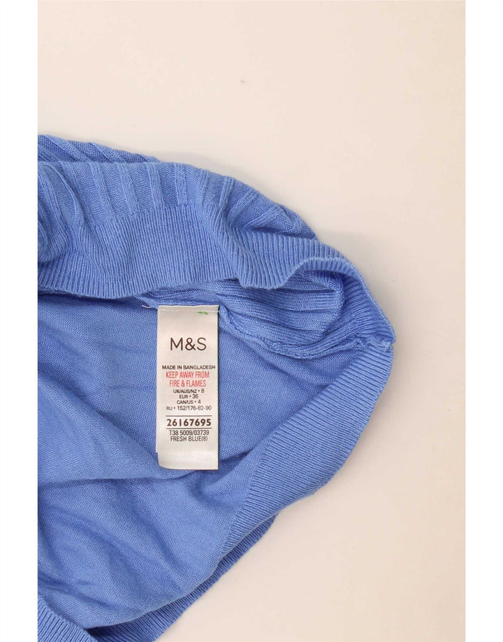 Marks & Spencer Damen-Pullover mit U-Boot-Ausschnitt, Gr. 8, Blau