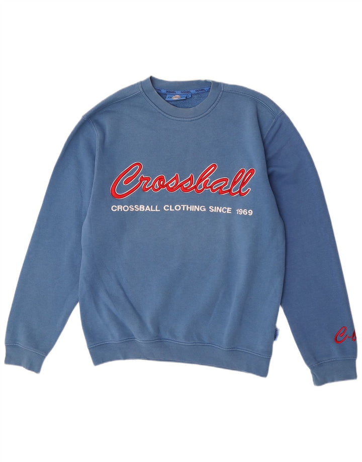 Crossball Herren-Sweatshirt mit Grafik, reguläre Passform, groß, aus blauer Baumwolle