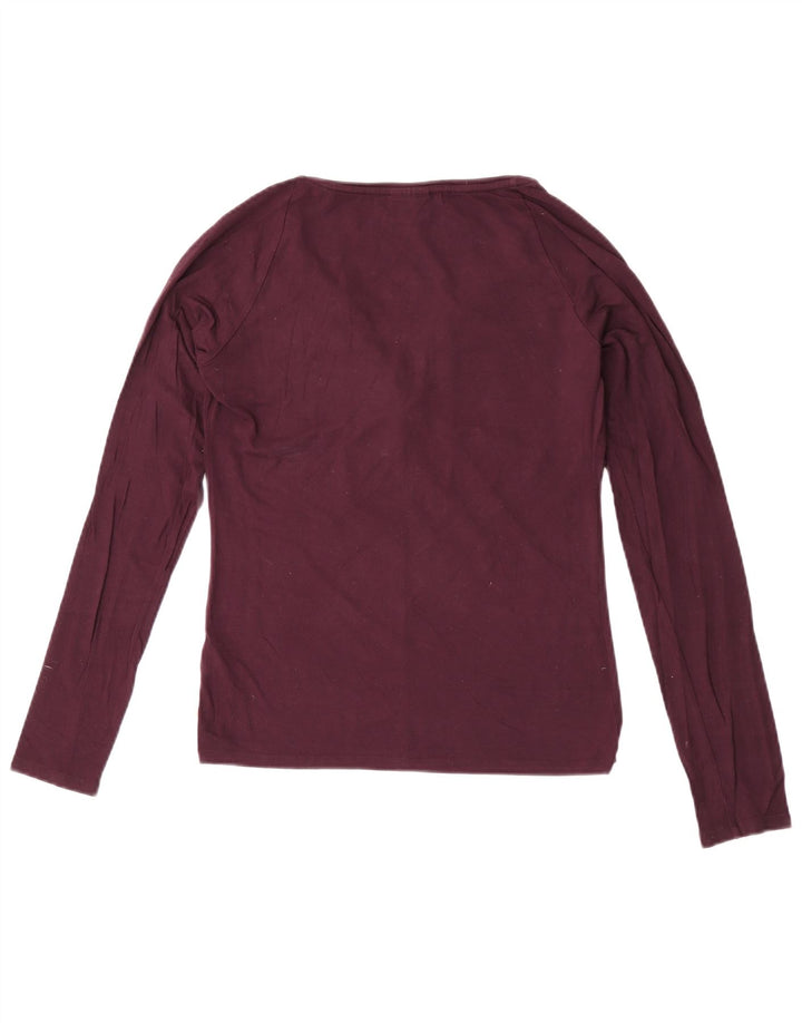 Trussardi Damen Top Langarm UK 12 Mittellila Viskose