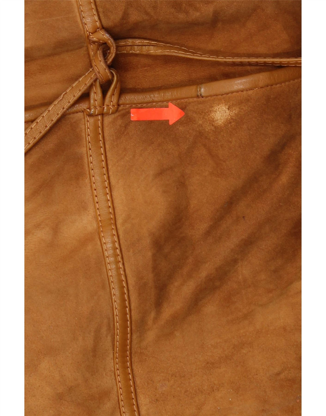 Vintage Damen Übergroße Lammfelljacke IT 46 Großes braunes Leder