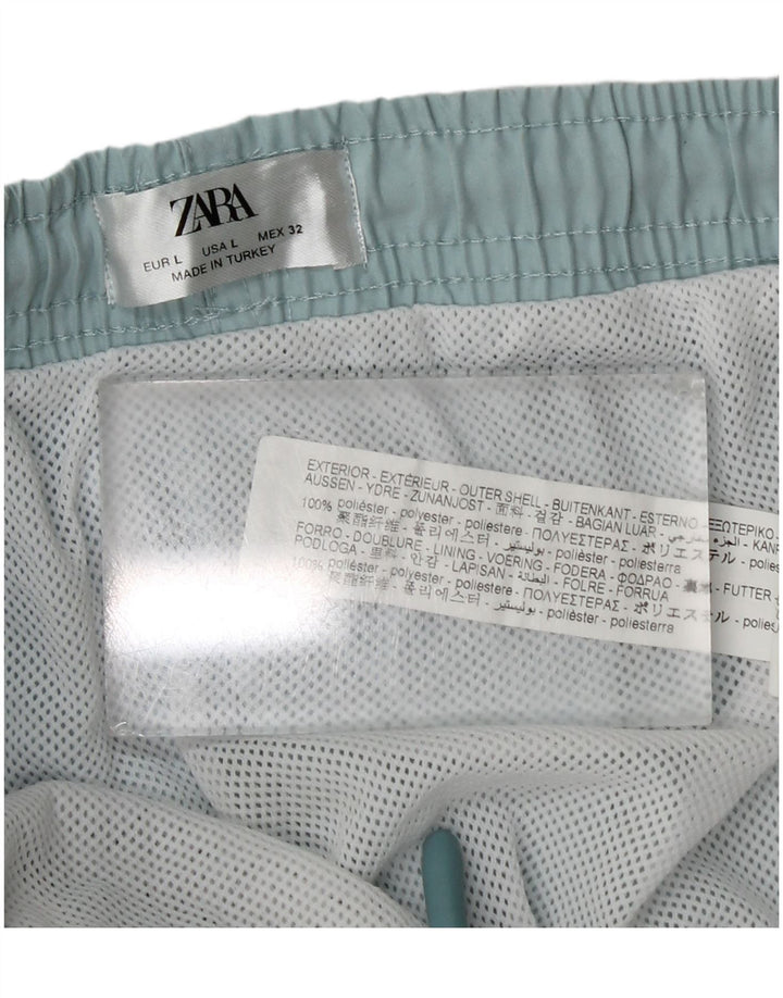 Zara Herren-Badeshorts, groß, blau, Polyester