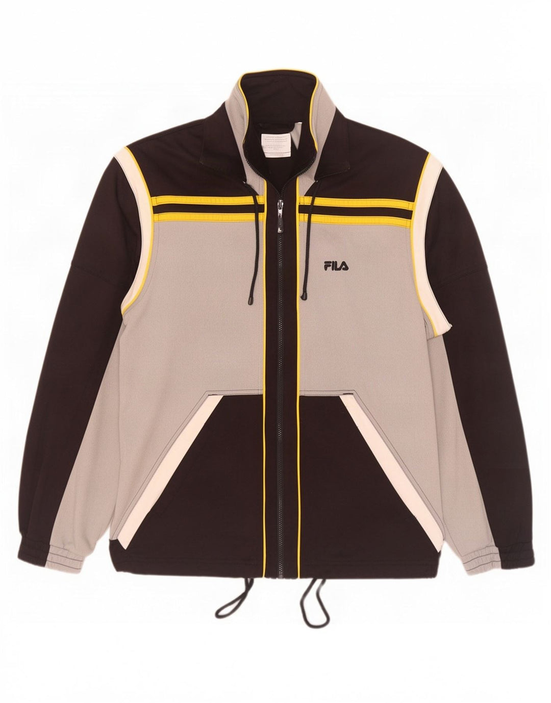 Fila Herren-Trainingsanzug-Top-Jacke IT 50 Mittelgraues Colourblock-Polyester