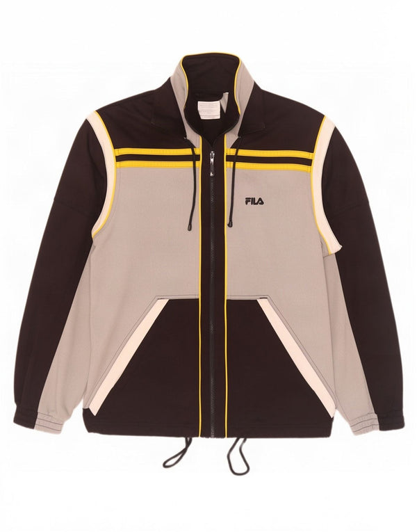 Fila Herren-Trainingsanzug-Top-Jacke IT 50 Mittelgraues Colourblock-Polyester