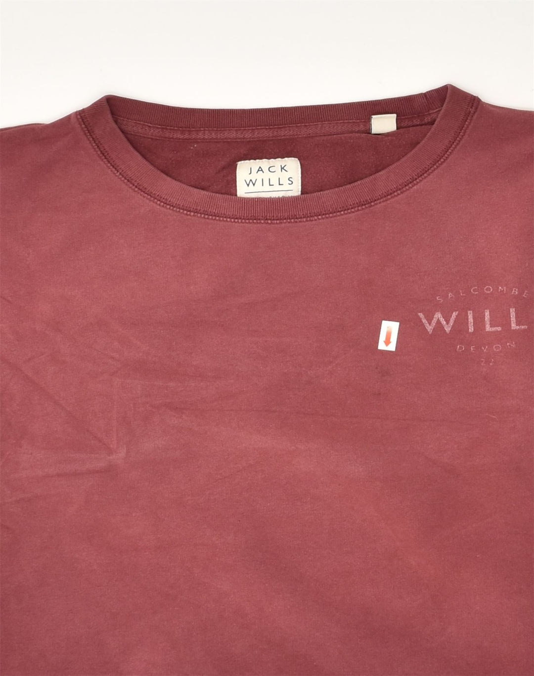 JACK WILLS Womens Sweatshirt Jumper UK 12 Medium Maroon Cotton | Vintage Jack Wills | Thrift | Second-Hand Jack Wills | Used Clothing | Messina Hembry 