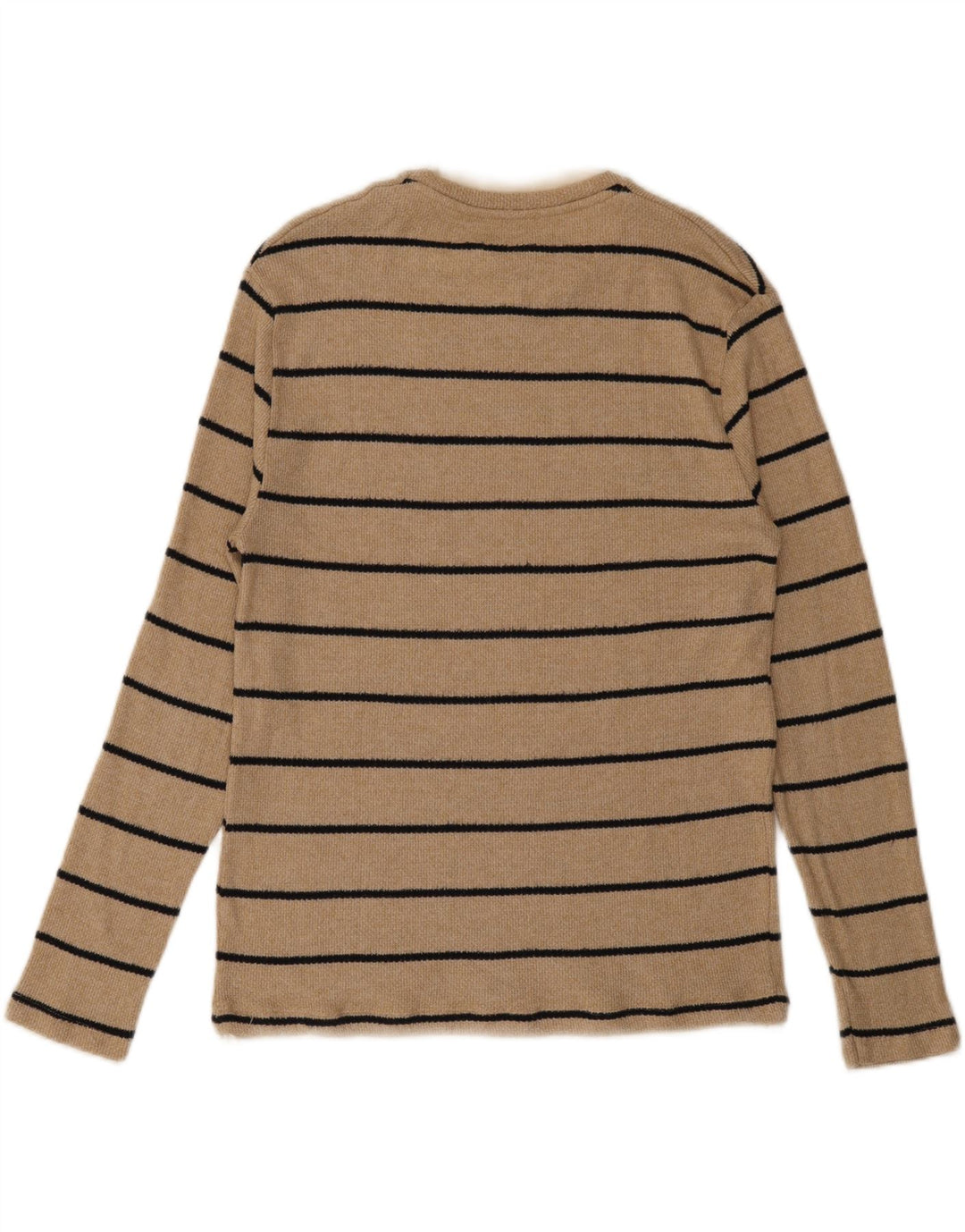Zara Herren-Oberteil, langärmelig, mittelbeige gestreift