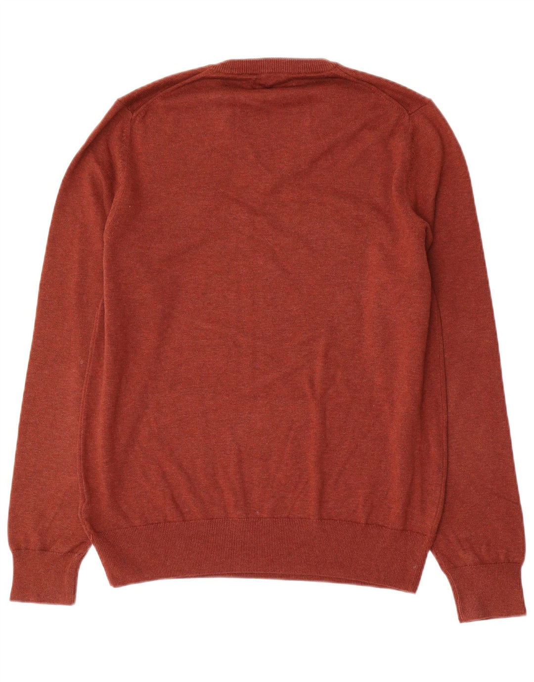 Marks & Spencer Herren-Pullover mit V-Ausschnitt, mittlere kastanienbraune Baumwolle