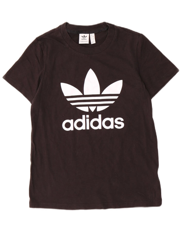 ADIDAS Damen Grafik T-Shirt Top UK 8 Small Schwarz Baumwolle