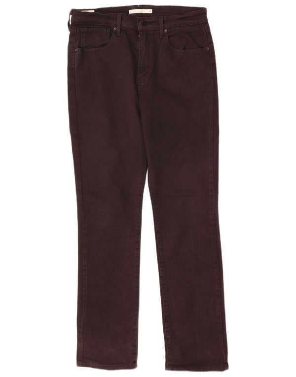 Levi's Damen 724 High Rise Straight Jeans W31 L30 Schwarze Baumwolle