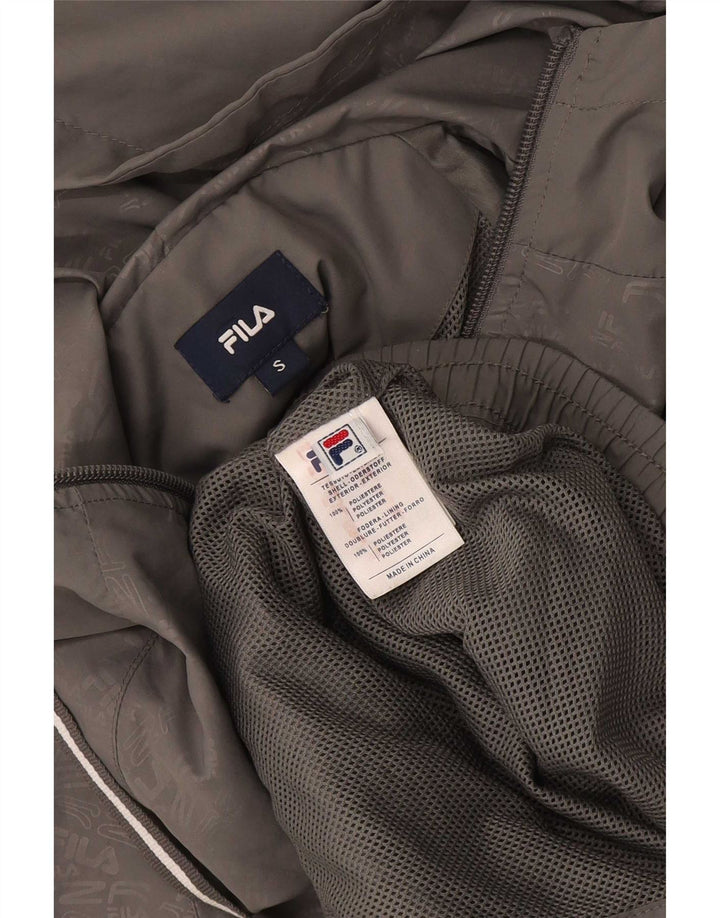 Fila Herren-Trainingsanzug mit grafischer Kapuze, Jacke, Größe S, grau, Polyester