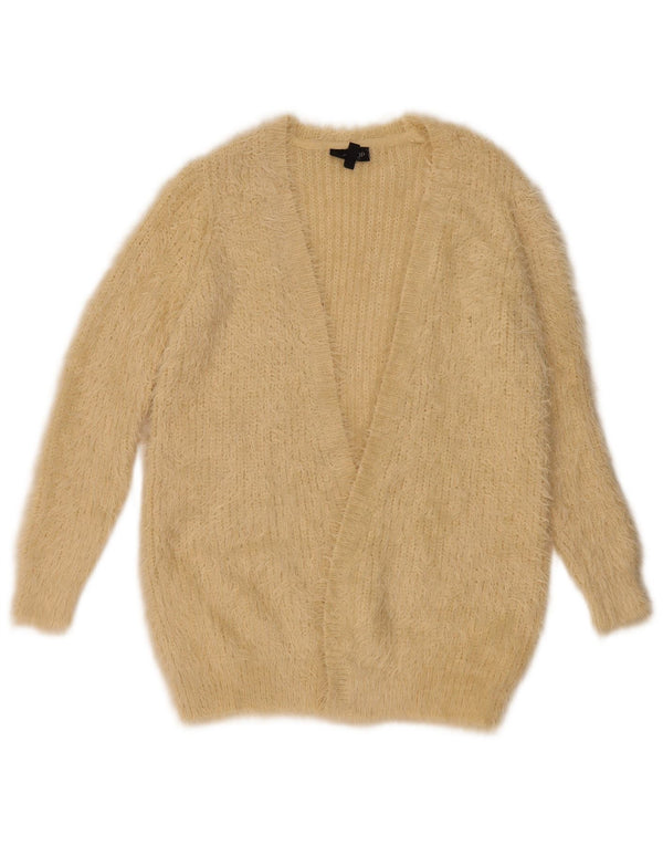 Topshop Offener Damen-Cardigan-Pullover UK 8 Small Beige Nylon