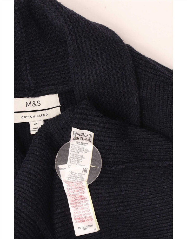 Marks & Spencer Herren Strickjacke 2XL Marineblau Polyester