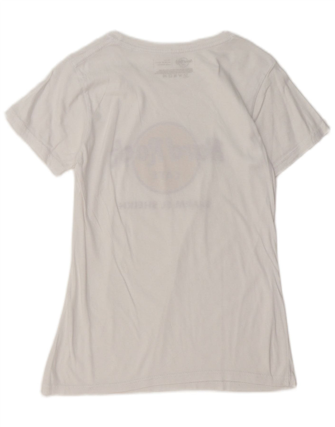 HARD ROCK CAFE Damen Grafik-T-Shirt Top UK 10 Small Weiß