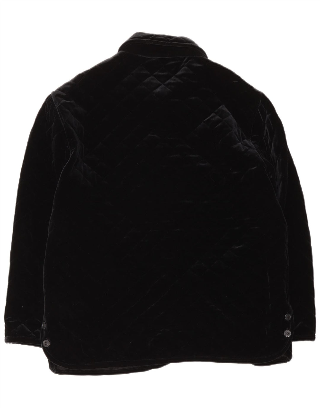 Vintage Damen Velour Steppjacke IT 48 XL Schwarz Polyamid