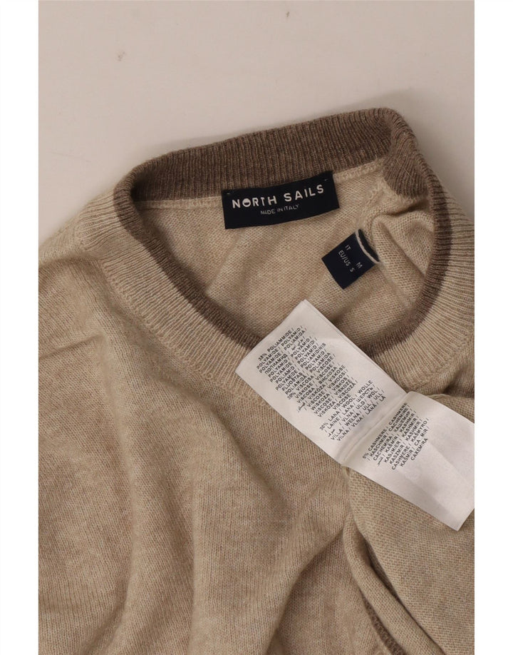 North Sails Herren-Pullover mit Rundhalsausschnitt, mittelbeigefarbenes Polyamid